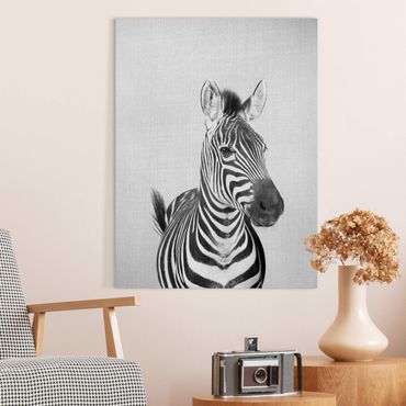Stampa su tela - Zebra Zilla in bianco e nero - Formato verticale 3:4