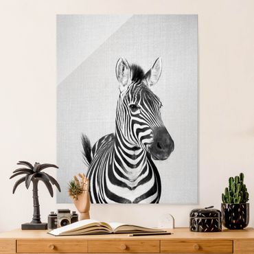 Quadro in vetro - Zebra Zilla in bianco e nero