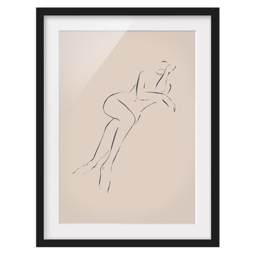 Poster con cornice - Disegno di nudo sdraiato