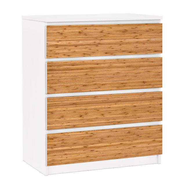 Carta adesiva per mobili IKEA - Malm Cassettiera 4xCassetti Bamboo su