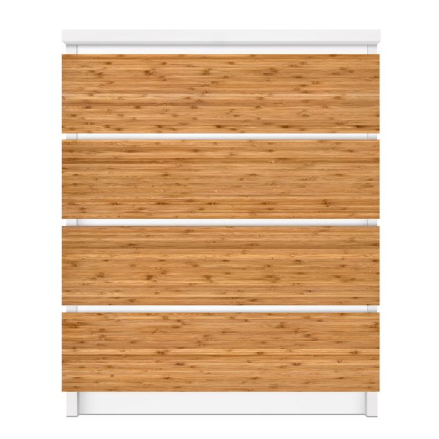 Carta adesiva per mobili IKEA - Malm Cassettiera 4xCassetti - Bamboo
