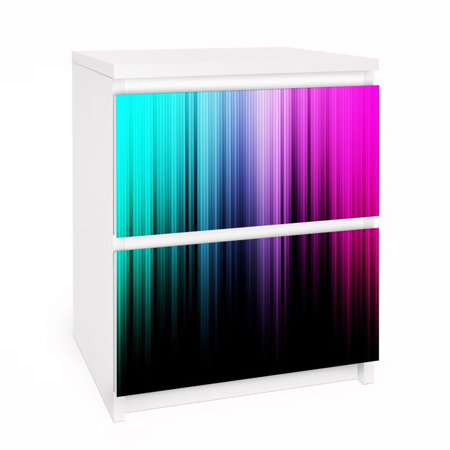 Carta adesiva per mobili IKEA - Malm Cassettiera 2xCassetti - Rainbow Display