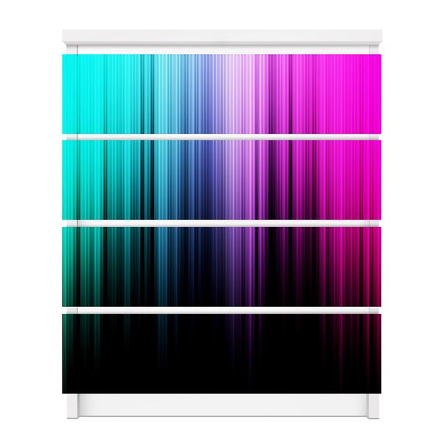 Carta adesiva per mobili IKEA - Malm Cassettiera 4xCassetti - Rainbow Display
