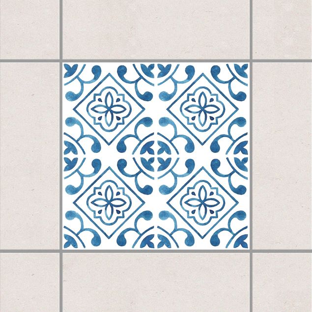 Adesivo per piastrelle - Blue White Pattern Series No.2 10cm x 10cm