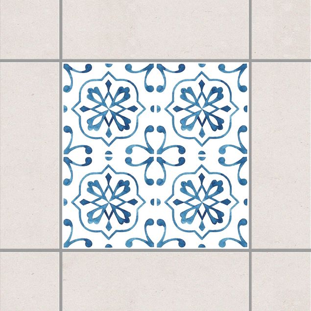 Adesivo per piastrelle - Blue White Pattern Series No.4 10cm x 10cm