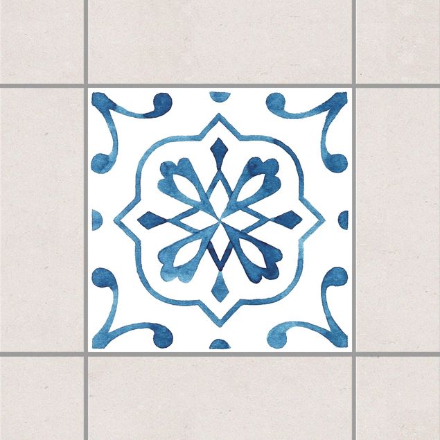 Adesivo per piastrelle - Pattern Blue White Series No.4 10cm x 10cm