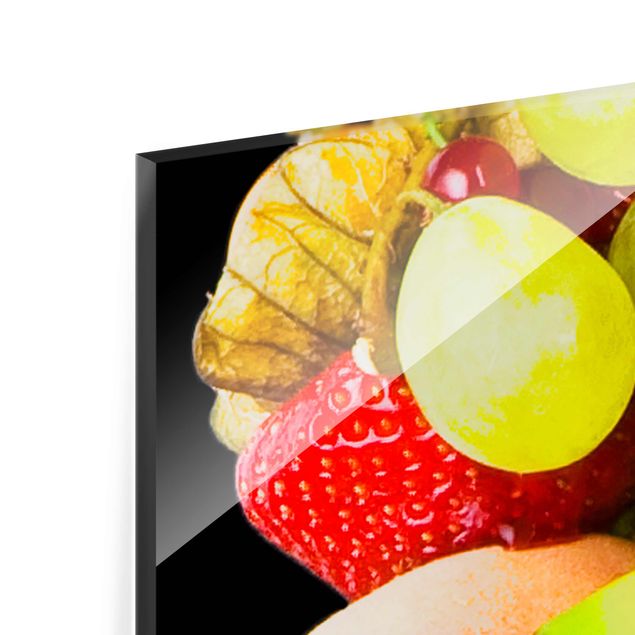 Quadro in vetro - Colorful Exotic Fruits - 3 parti set