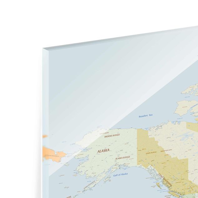 Quadro in vetro - Political World Map - 3 parti