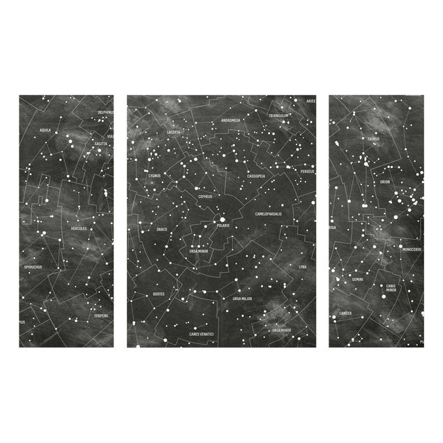 Quadro in vetro - Constellation map panel optics - 3 parti