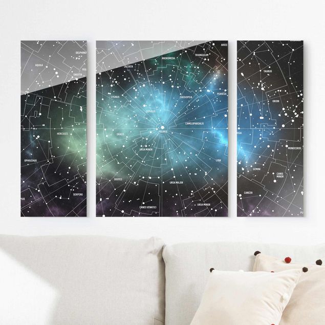 Lavagna magnetica vetro Mappa delle costellazioni stellari Nebulosa galattica