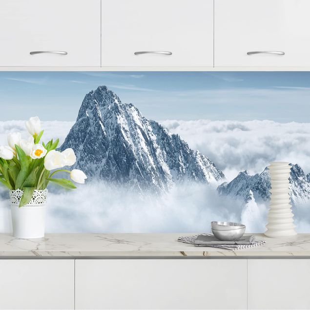 Rivestimenti cucina pannello Le Alpi sopra le nuvole