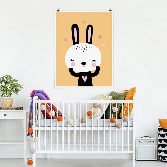 Poster illustrazioni Il coniglio più felice