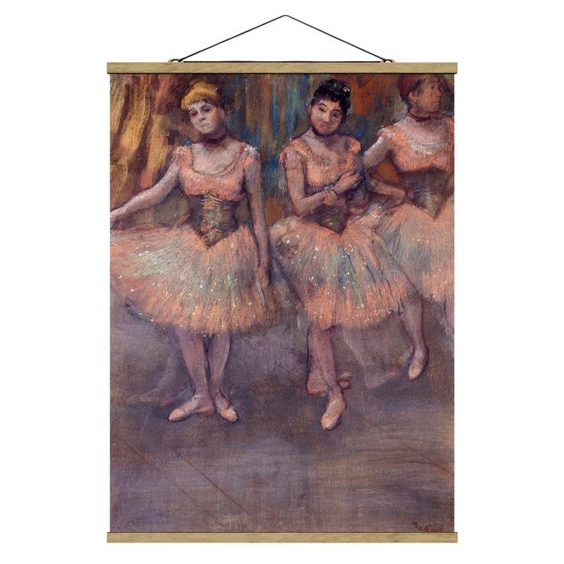 Foto su tessuto da parete con bastone - Edgar Degas - Ballerine Prima exercice - Verticale 4:3