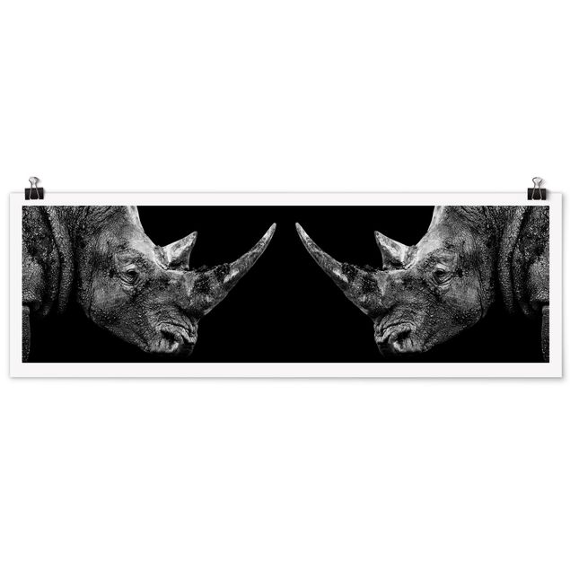 Poster - Rhino Duel - Panorama formato orizzontale
