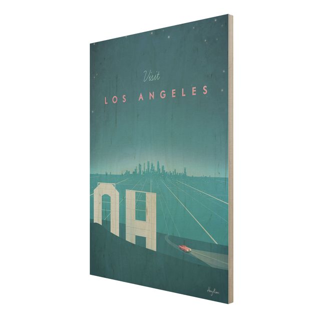 Stampa su legno - Poster Travel - Los Angeles - Verticale 4:3