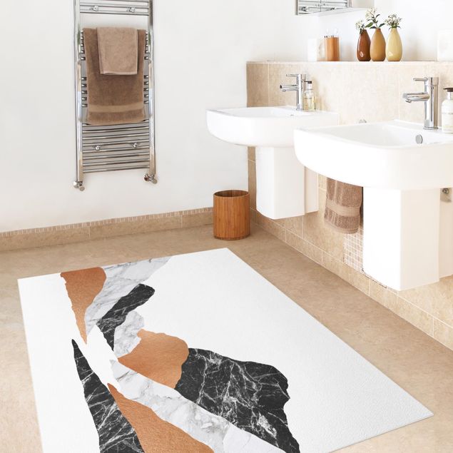 Tappeti bagno moderni Paesaggio in marmo e rame II