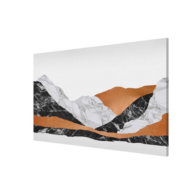 Lavagna magnetica - Paesaggio in marmo e rame