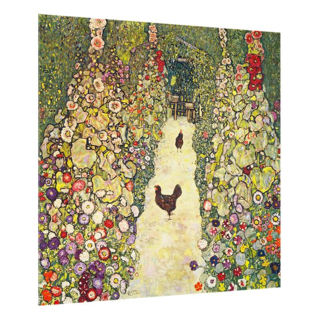 Paraschizzi in vetro - Gustav Klimt - Garden Way With Chickens