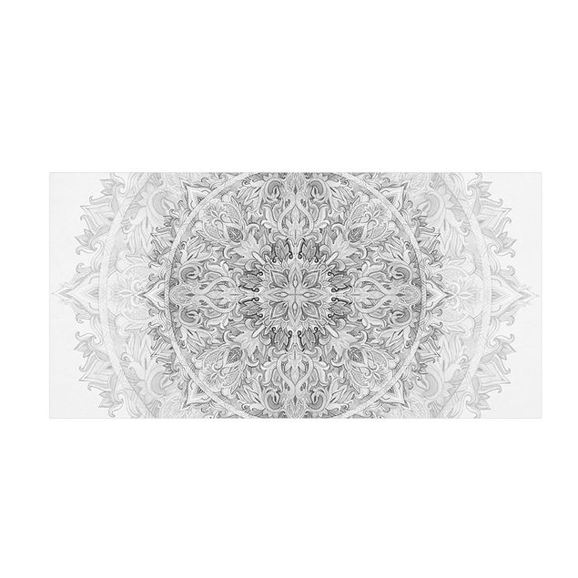 Tappeti bagno grandi Mandala Acquerello Ornamento Disegno Nero Bianco