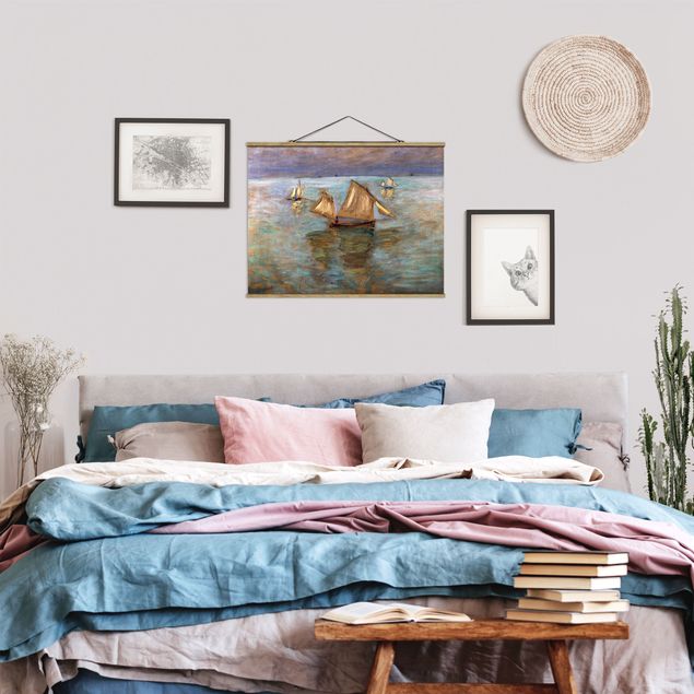 Foto su tessuto da parete con bastone - Claude Monet - Pescherecci - Orizzontale 3:4