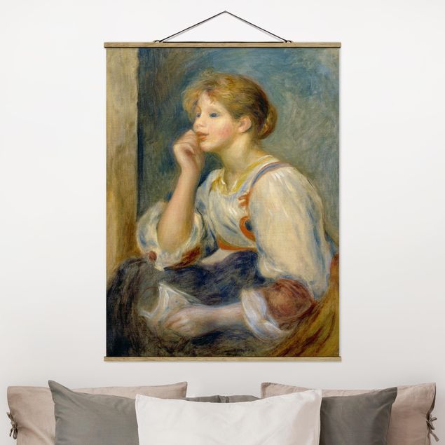Foto su tessuto da parete con bastone - Auguste Renoir - Giovane ragazza con la lettera - Verticale 4:3