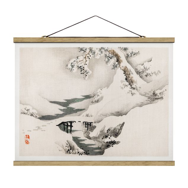 Foto su tessuto da parete con bastone - Asian Vintage Paesaggio invernale Disegno - Orizzontale 3:4