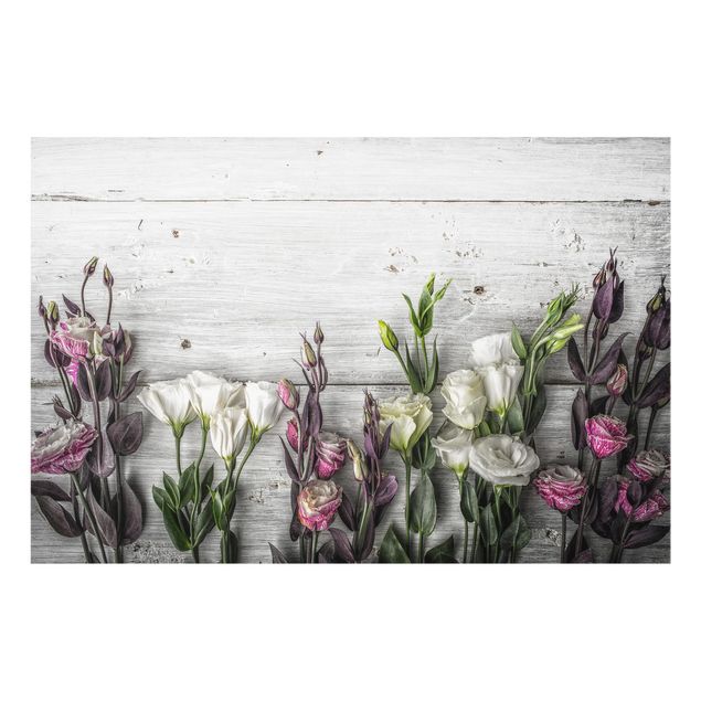 Paraschizzi in vetro - Tulip Rose Shabby Wood Look