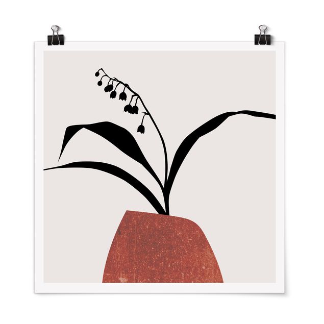 Poster - Mondo vegetale grafico - Mughetto - Quadrato 1:1