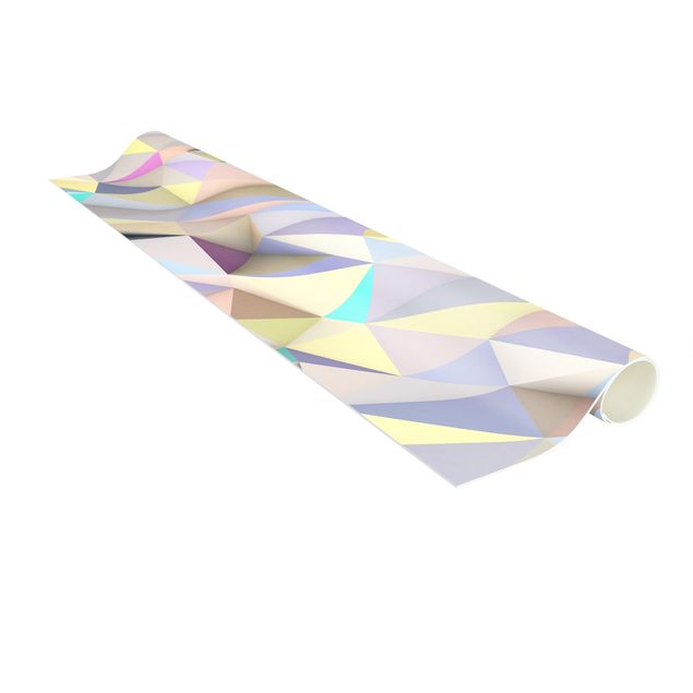 Tappeti 3d Triangoli geometrici pastello in 3D