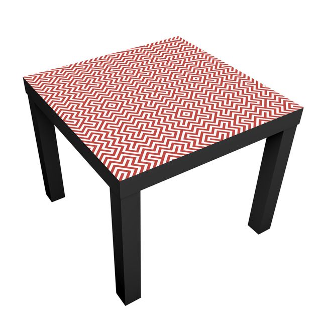 Carta adesiva per mobili IKEA - Lack Tavolino Red Geometric stripe pattern