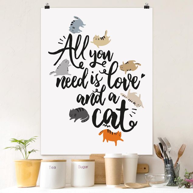quadri con animali All You Need Is Love And A Cat