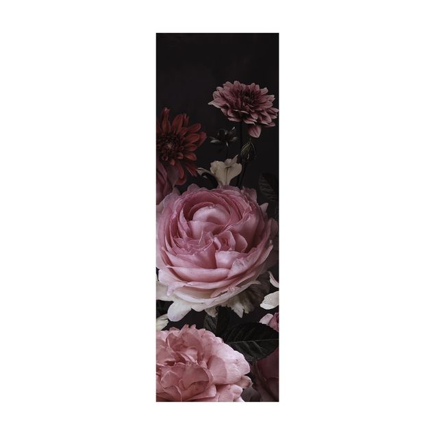 Tappeti in vinile - Rose su sfondo nero vintage - Pannello