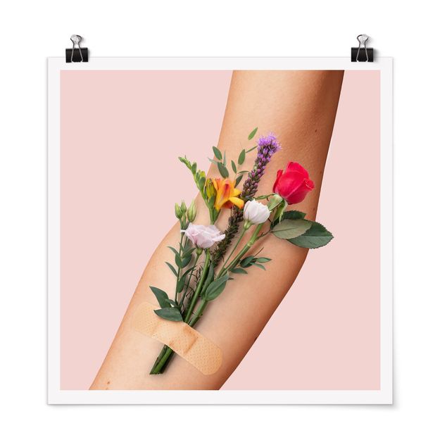 Poster - Braccio con i fiori - Quadrato 1:1