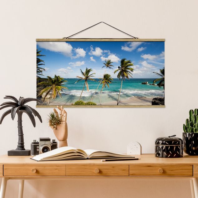 Foto su tessuto da parete con bastone - Spiaggia Di Barbados - Orizzontale 1:2