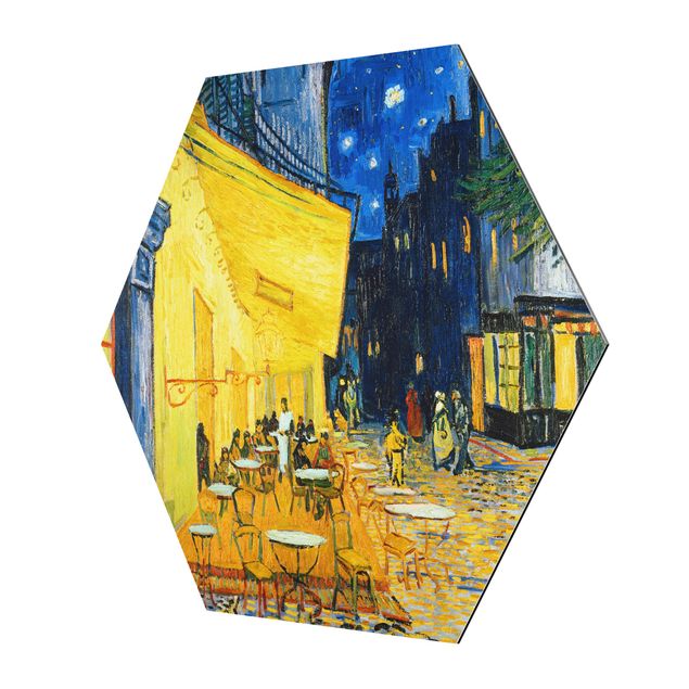 Esagono in Alluminio Dibond - Vincent Van Gogh - Terrazza del caffe ad Arles