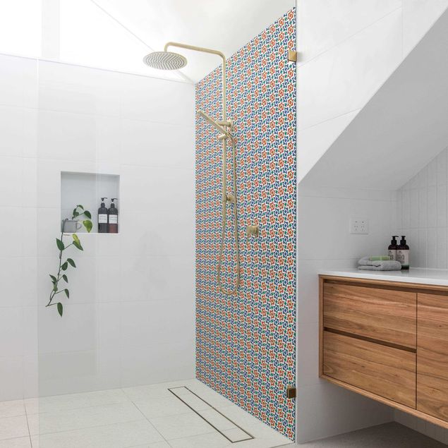 Rivestimenti per doccia disegni Alhambra, il look delle piastrelle a mosaico