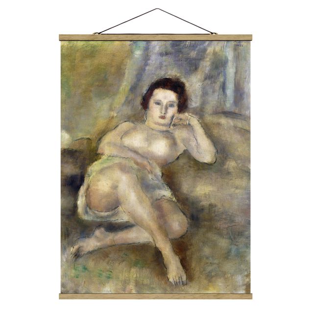 Foto su tessuto da parete con bastone - Jules Pascin - Sdraiato giovane donna - Verticale 4:3