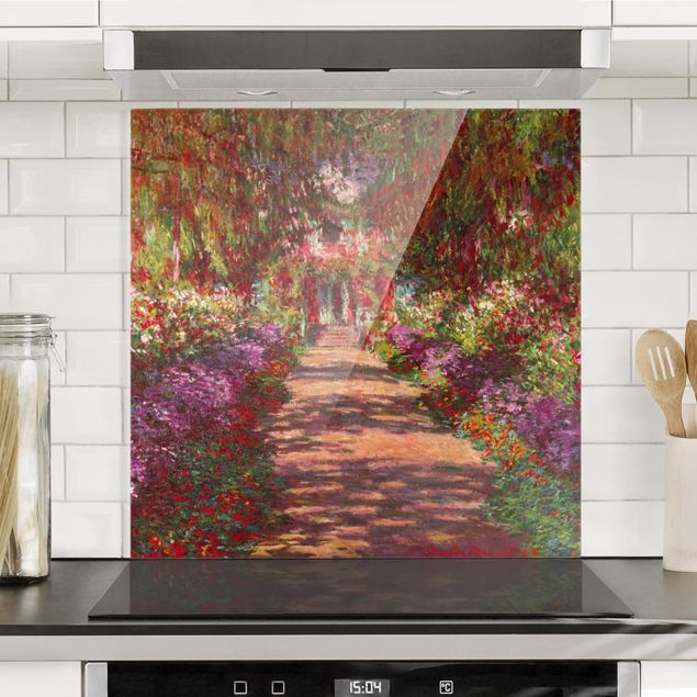paraschizzi cucina vetro magnetico Claude Monet - Sentiero nel giardino di Monet a Giverny