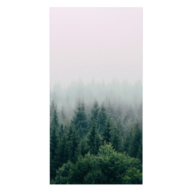 Rivestimento per doccia - Foresta nella nebbia del crepuscolo