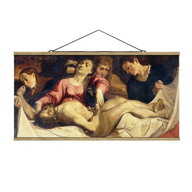 Quadro su tessuto con stecche per poster - Ludovico Carracci - Pietà - Orizzontale 1:2