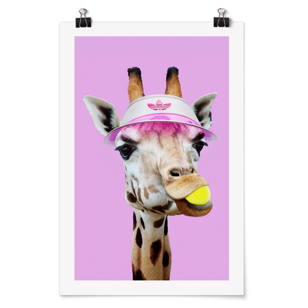 Poster - Jonas Loose - Giraffa che gioca tennis - Verticale 3:2