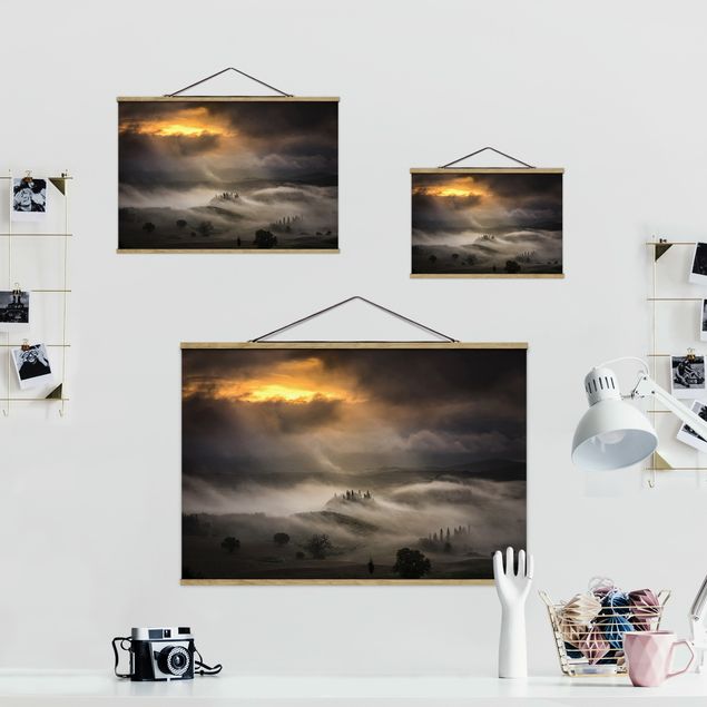 Foto su tessuto da parete con bastone - Nebbia Waves - Orizzontale 2:3