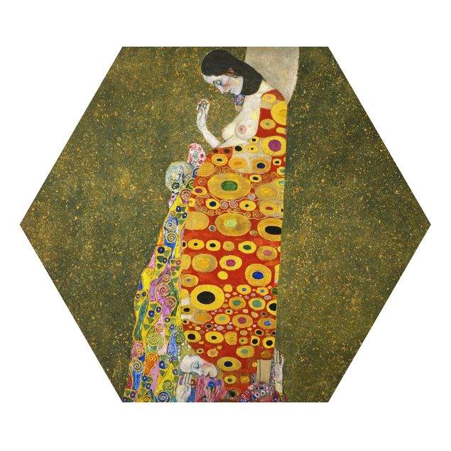 Esagono in Alluminio Dibond - Gustav Klimt - Speranza II