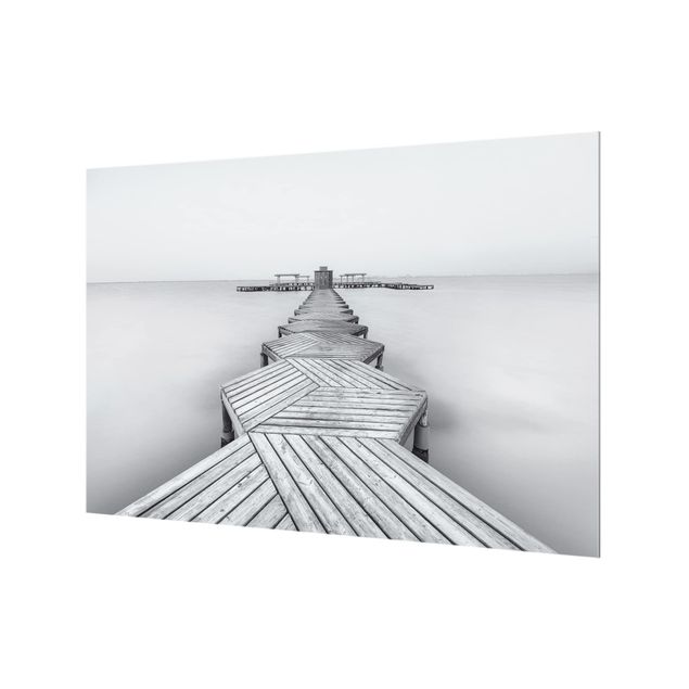 Paraschizzi in vetro - Wooden Pier In Black And White