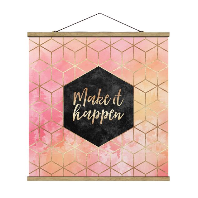 Quadro su tessuto con stecche per poster - Elisabeth Fredriksson - Make It Happen Geometria pastello - Quadrato 1:1