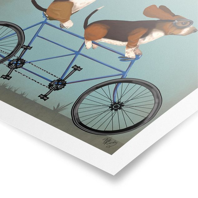 Poster - In bicicletta - Tandem Bassets - Verticale 4:3