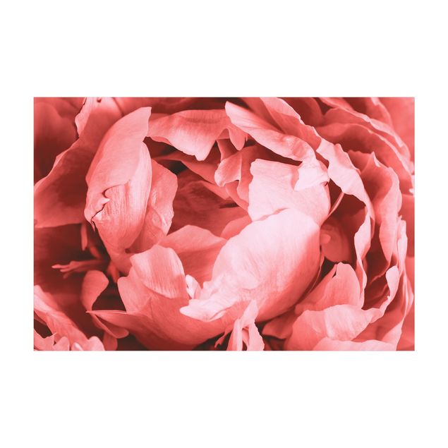 Tappeto bagno rosa Peonia fiore di corallo