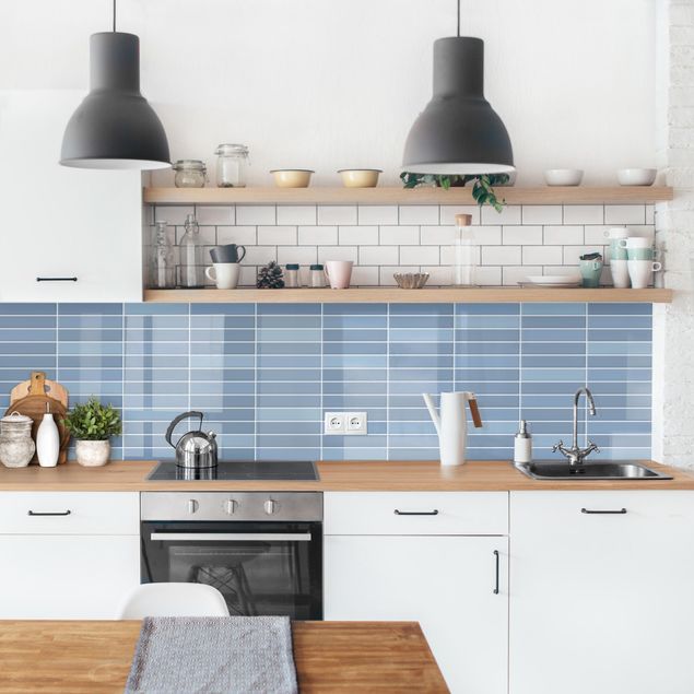 rivestimento adesivo cucina Piastrelle stile metropolitana - Azzurro