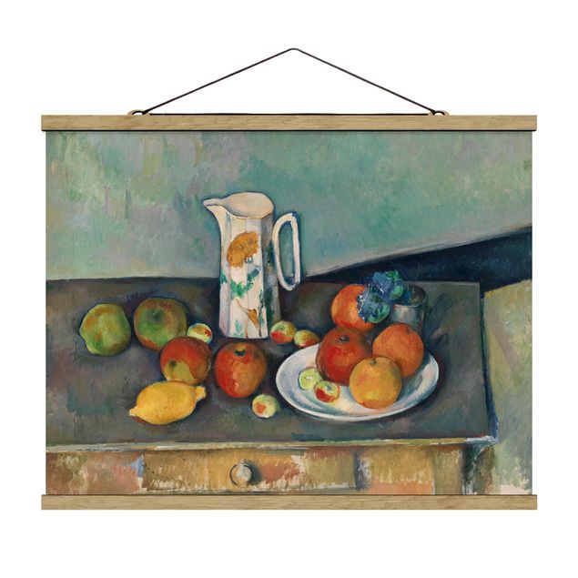 Foto su tessuto da parete con bastone - Paul Cézanne - Still Life Bricco del latte - Orizzontale 3:4