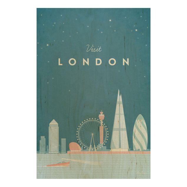 Stampa su legno - Poster Viaggio - Londra - Verticale 3:2